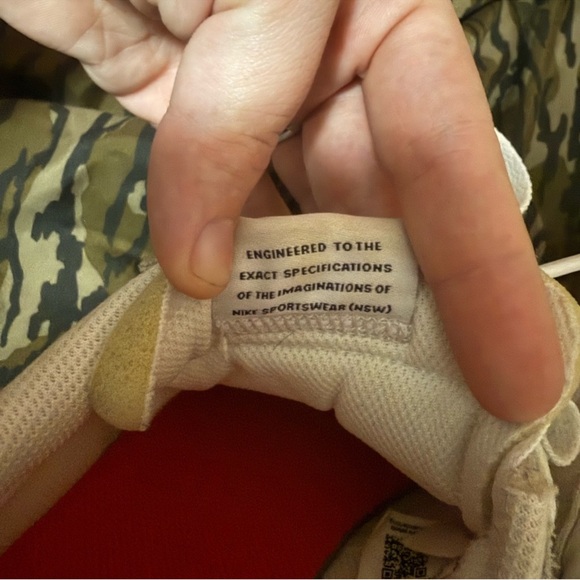 Nike Women's Cream and Orange/Red Leopard Sneakers - Picture 5 of 6